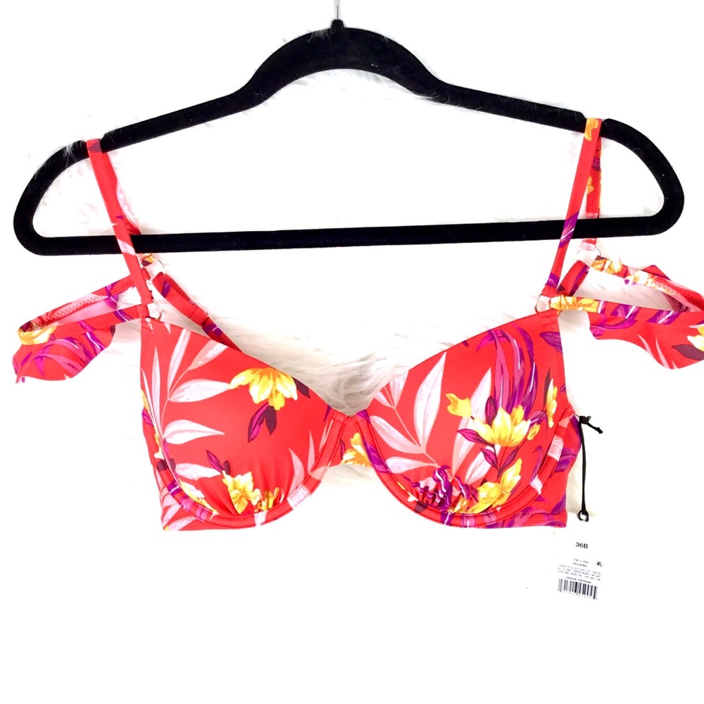 Shade Shore Tropical Floral Bikini Top NWT